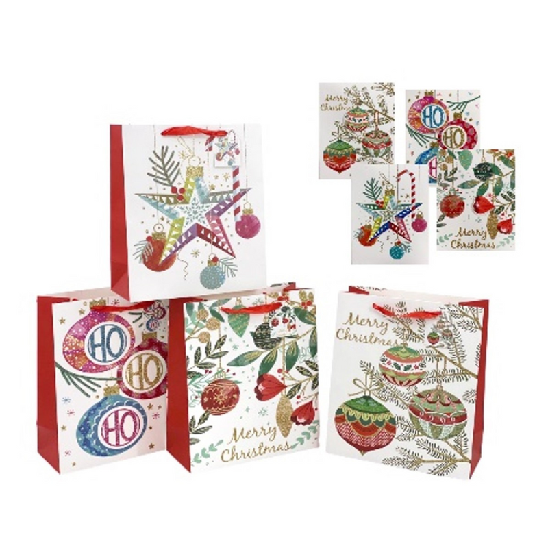 Ronis Christmas Bottle Bag Garden Of Baubles 36x12x10cm 4 Asstd