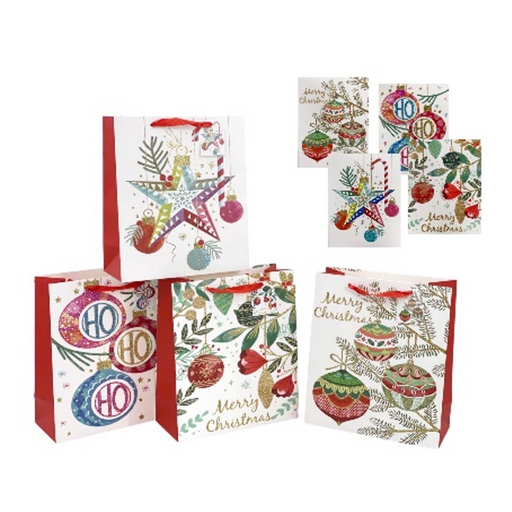 Ronis Christmas Bottle Bag Garden Of Baubles 36x12x10cm 4 Asstd