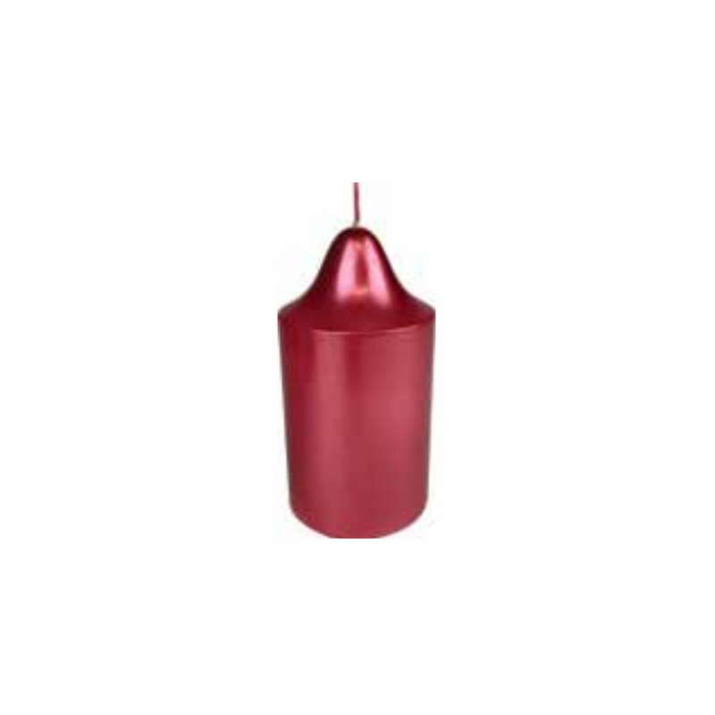 Ronis Christmas Candle Pillar 13cm Metallic Red