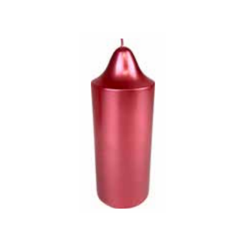 Ronis Christmas Candle Pillar 18cm Metallic Red