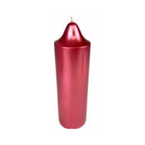 Ronis Christmas Candle Pillar 23cm Metallic Red