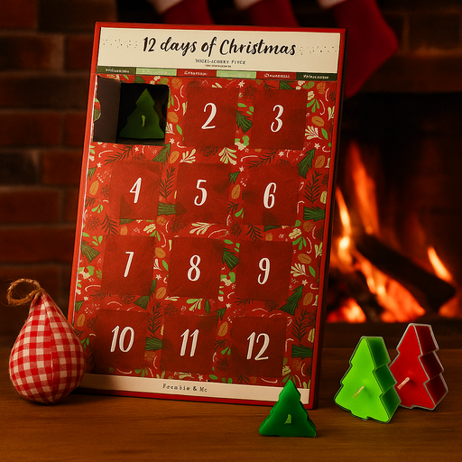 Christmas tealight candle gift set with 12 assorted festive-scented candles in a holiday gift box