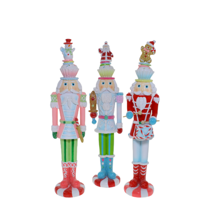 Christmas Candy Nutcrackers 40cm Assorted – festive candy-themed nutcracker figures for holiday décor