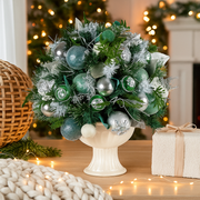69cm potted mint green Christmas centerpiece with luxe foliage for elegant indoor holiday décor
