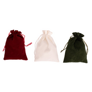 Assorted 2-pack drawstring Christmas gift bags, 13x18cm, in festive designs