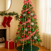 Christmas garland with frosted candy shapes in assorted designs, 122cm long