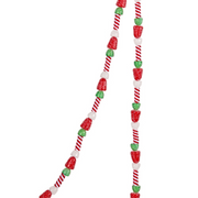 Christmas garland with frosted candy shapes in assorted designs, 122cm long