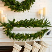 2.7m Emerald Angel Christmas garland pre-lit with 100 warm white LED lights