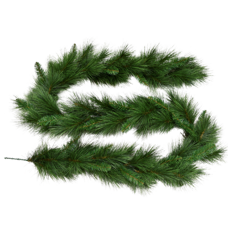 270cm artificial Christmas garland with lush long needle pine foliage – rustic and traditional holiday greenery