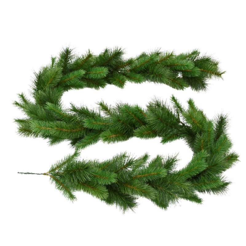 Green New York Spruce Christmas garland 270cm with 120 tips, ideal for traditional holiday decorating