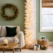 180cm frosted white Christmas garland with clustered snowy foliage