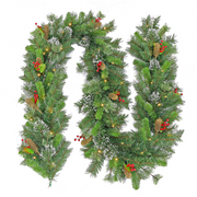 Christmas garland with frosted candy shapes in assorted designs, 122cm long