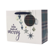 Horizontal medium Christmas gift bag with “A Little Dash of Merry” festive design, 22x9.8xH17.8cm