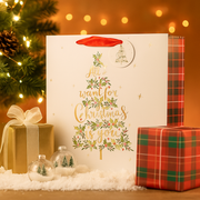 Large square Christmas gift bag with 'All I Want For Christmas Is You' text, 25x25x10cm – thumbnail