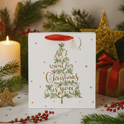 Extra-Large Christmas Gift Bag with “All I Want Is You” Design – 35x35x12cm