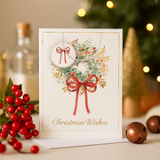 Jumbo Christmas gift bag with traditional wreath design, FSC Mix paper and ribbon handles