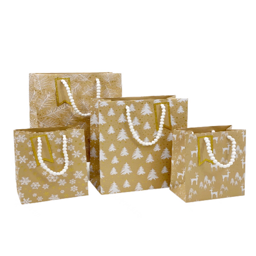 Ronis Christmas Gift Bag Foiled Natural Simplicity 42x31x12cm XLarge Assorted