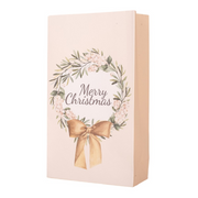 6-pack Christmas candy gift bags with gilded wreath design, 10.5x4.6x18cm