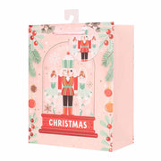 Medium Christmas gift bag with Nutcracker Suite in cloche design, size 18x23x10cm