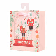 Small Christmas gift bag with Nutcracker Suite in cloche design, size 11.1x13.7x6.2cm