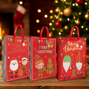 Large Red Christmas Gift Bag with Cute Character and Silver Foil – Assorted Designs
