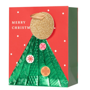 Extra-large Christmas gift bag with decorated Christmas tree design, 33x45.7x10.2cm