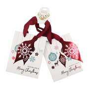 Two small gift bags with vintage bauble Christmas designs, 11.1x13.7x6.2cm, 2-pack