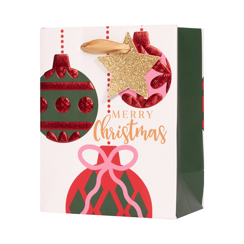 Extra-large Christmas gift bag with festive holiday design, 33x45.7x10.2cm