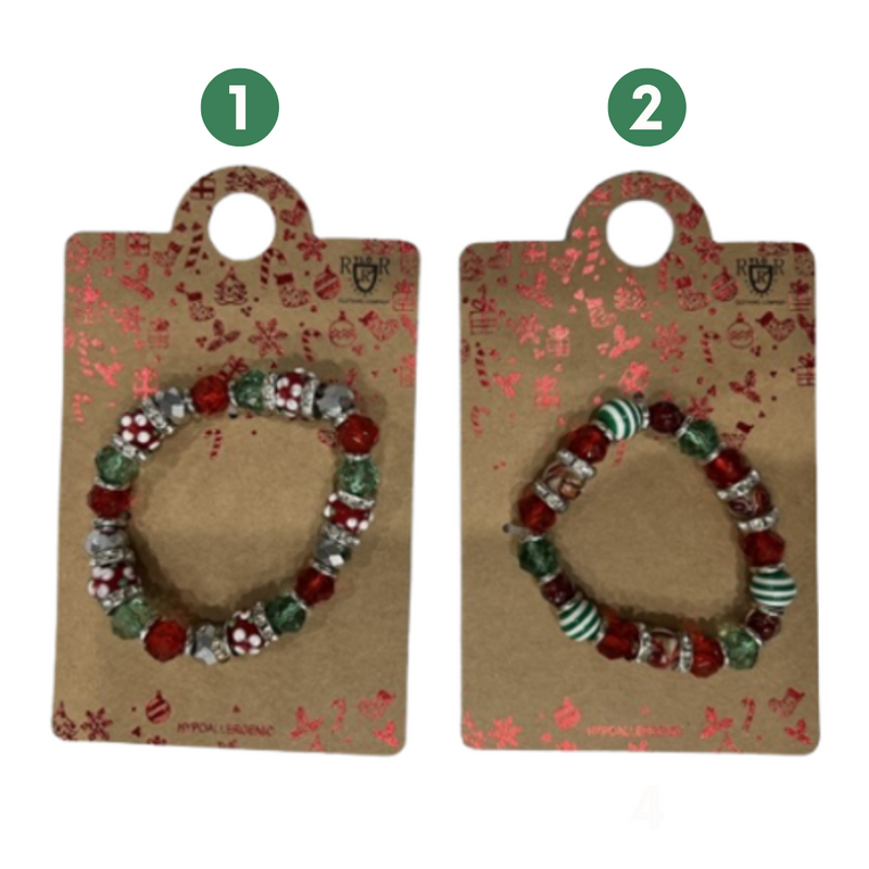 Ronis Christmas Glass Bracelet Header Card Packing Large 2 Asstd