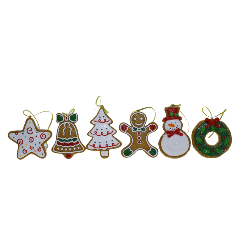 Ronis Christmas Hanging Decoration Frosted Gingerbread Cookie Assorted