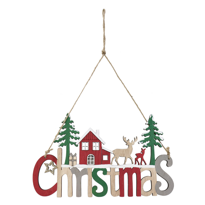 Ronis Christmas Hanging Sign 23cm Assorted