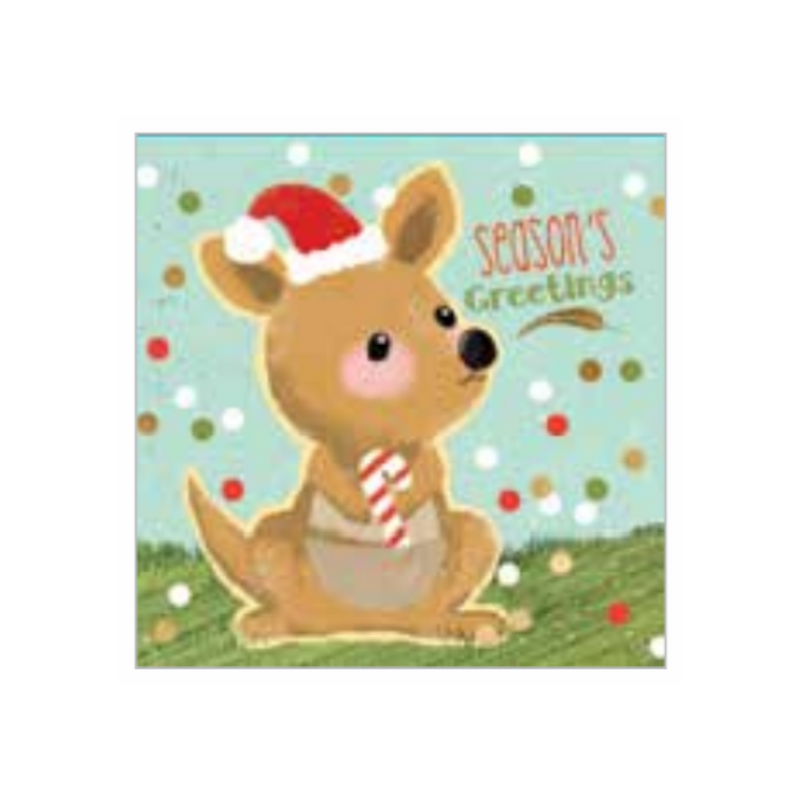 Boxed set of 20 Christmas cards for kids featuring cute holiday animal designs, FSC Mix paper
