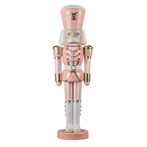 Ronis Christmas Nutcracker Soldier Pink & White Stripe 122cm