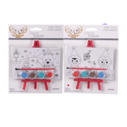 Ronis Christmas Paint Your Own Canvas Set with Easel Assorted
