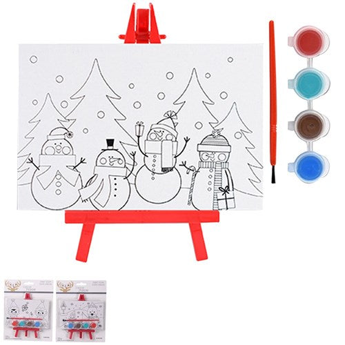 Ronis Christmas Paint Your Own Canvas Set with Easel Assorted