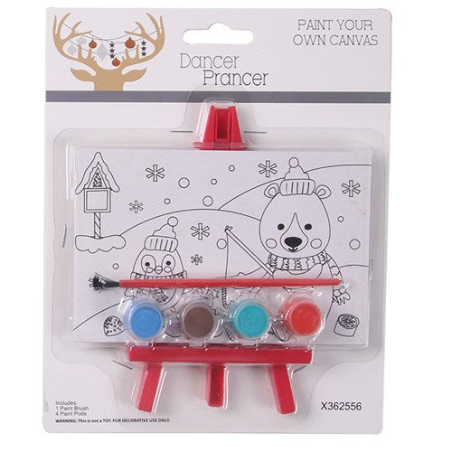 Ronis Christmas Paint Your Own Canvas Set with Easel Assorted