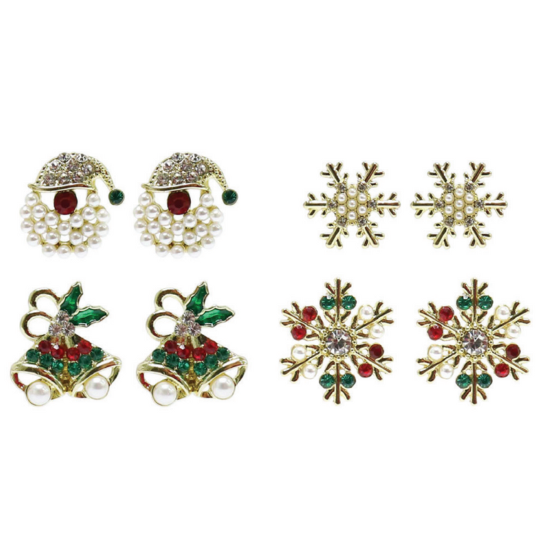 Ronis Christmas Pearl Stud Earrings Assorted