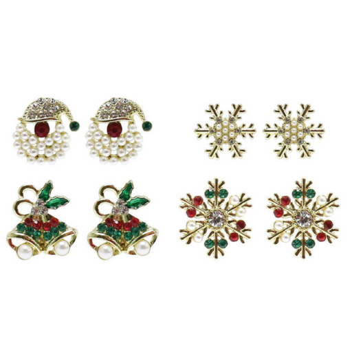 Ronis Christmas Pearl Stud Earrings Assorted