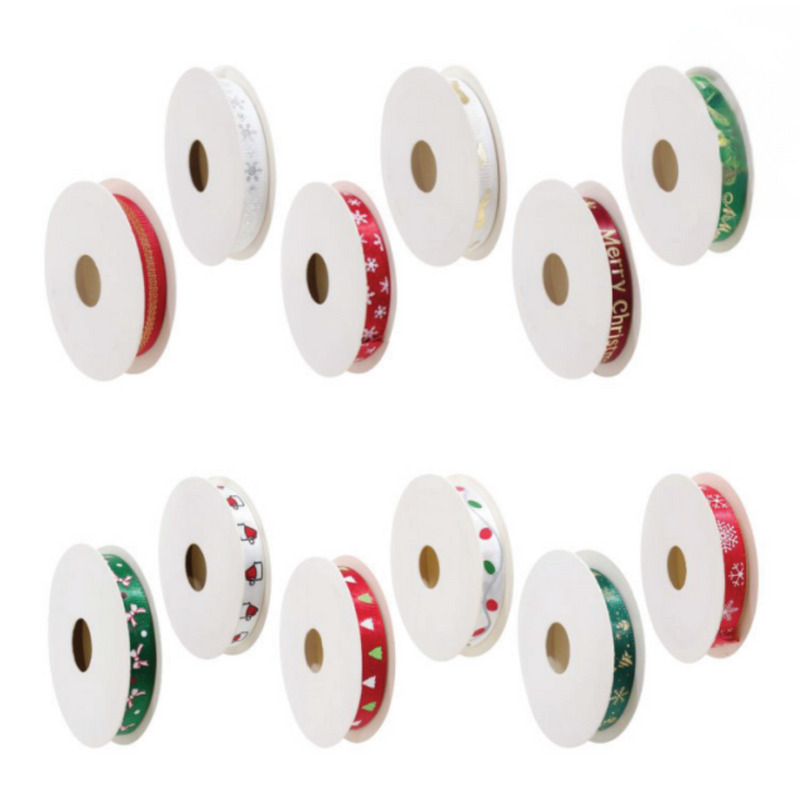 Ronis Christmas Ribbon 10mmx300cm Assorted