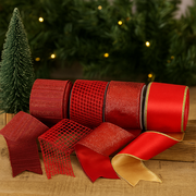 Christmas Ribbon 6.3cmx500cm Red Assorted Holiday Wrapping