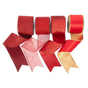 Christmas Ribbon 6.3cmx500cm Red Assorted Holiday Wrapping