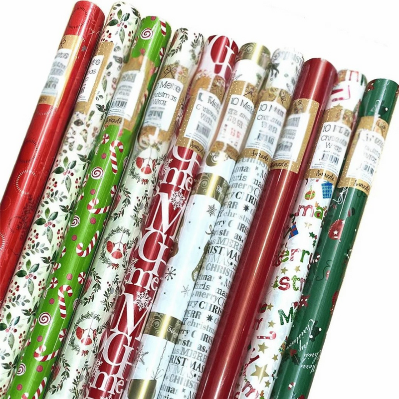 Ronis Christmas Roll Wrap Premium 10mx76cm Assorted