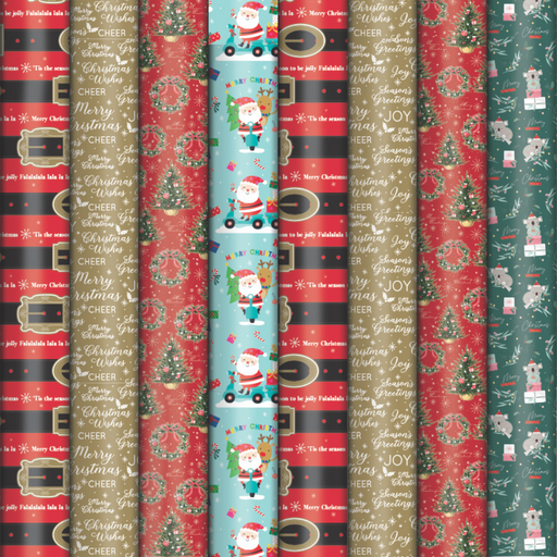 Ronis Christmas Roller Wrap 300x70cm Assorted