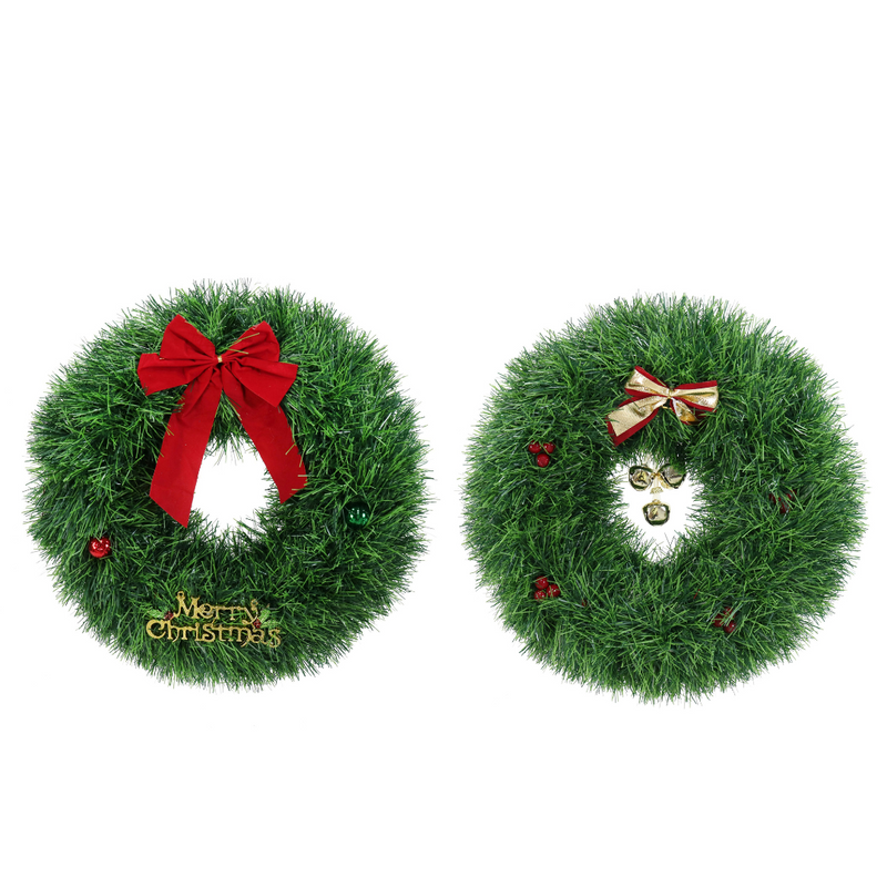 45cm chunky tinsel wreath bow in assorted festive colours for holiday decorating