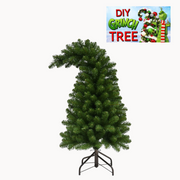 120cm bent Christmas tree with curved top and green branches, perfect for whimsical holiday décor