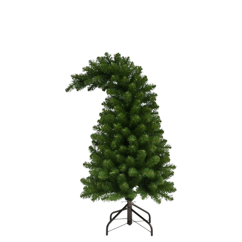 120cm bent Christmas tree with curved top and green branches, perfect for whimsical holiday décor