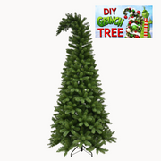 8ft bent Christmas tree with curved top and lush green branches, ideal for whimsical holiday décor