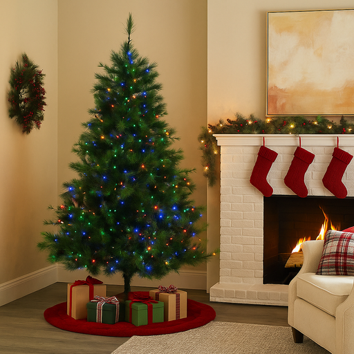 180cm Brighton Spruce Christmas tree with 400 pre-lit warm white LED lights