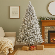 183cm (6ft) Frosted Colonial Christmas Tree. Crafted with lifelike snow-frosted branches, this artificial holiday tree offers a classic and elegant silhouette