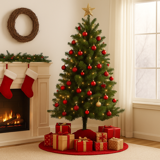 4ft Green Hill Christmas tree with 172 green tips and classic pine shape for small-space holiday decorating